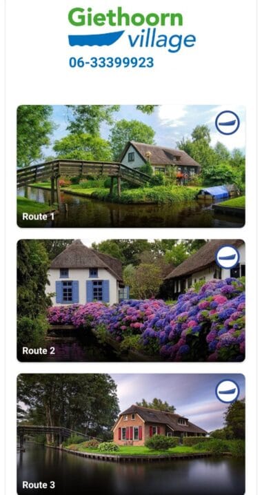 Segelrouten-App Giethoorn Village