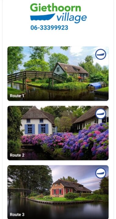 Giethoorn Village app lay-out